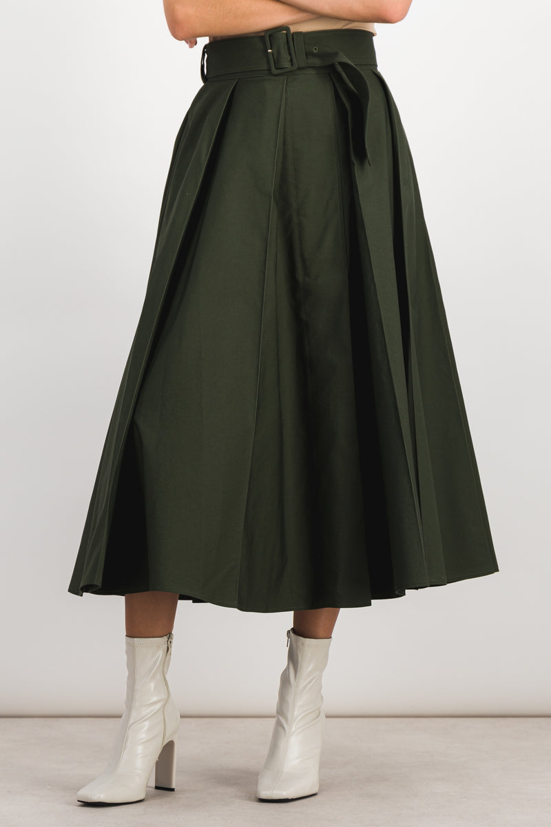 Patou - Pleated canvas maxi skirt