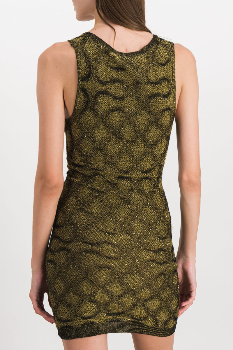 Vivienne Westwood - Round-neck squiggle knit mini dress