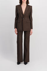 Brown wide leg tailored pants