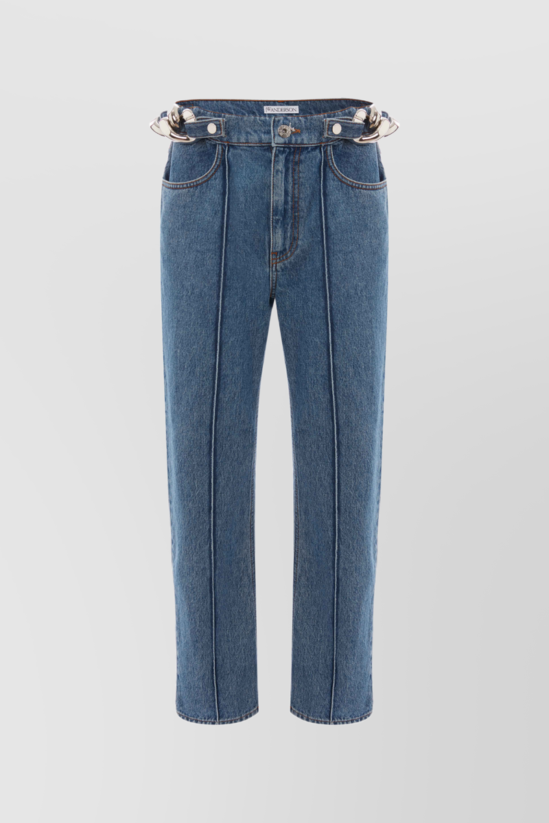 JW Anderson - Cropped chain link slim fit jeans