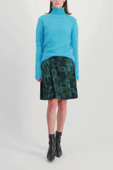 Printed pleat mini skirt
