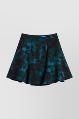 Printed pleat mini skirt