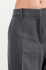 Cropped straight cigarette line pants