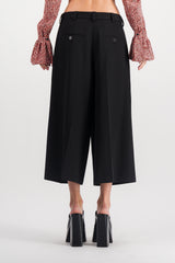 Cropped wide leg pants with pinces