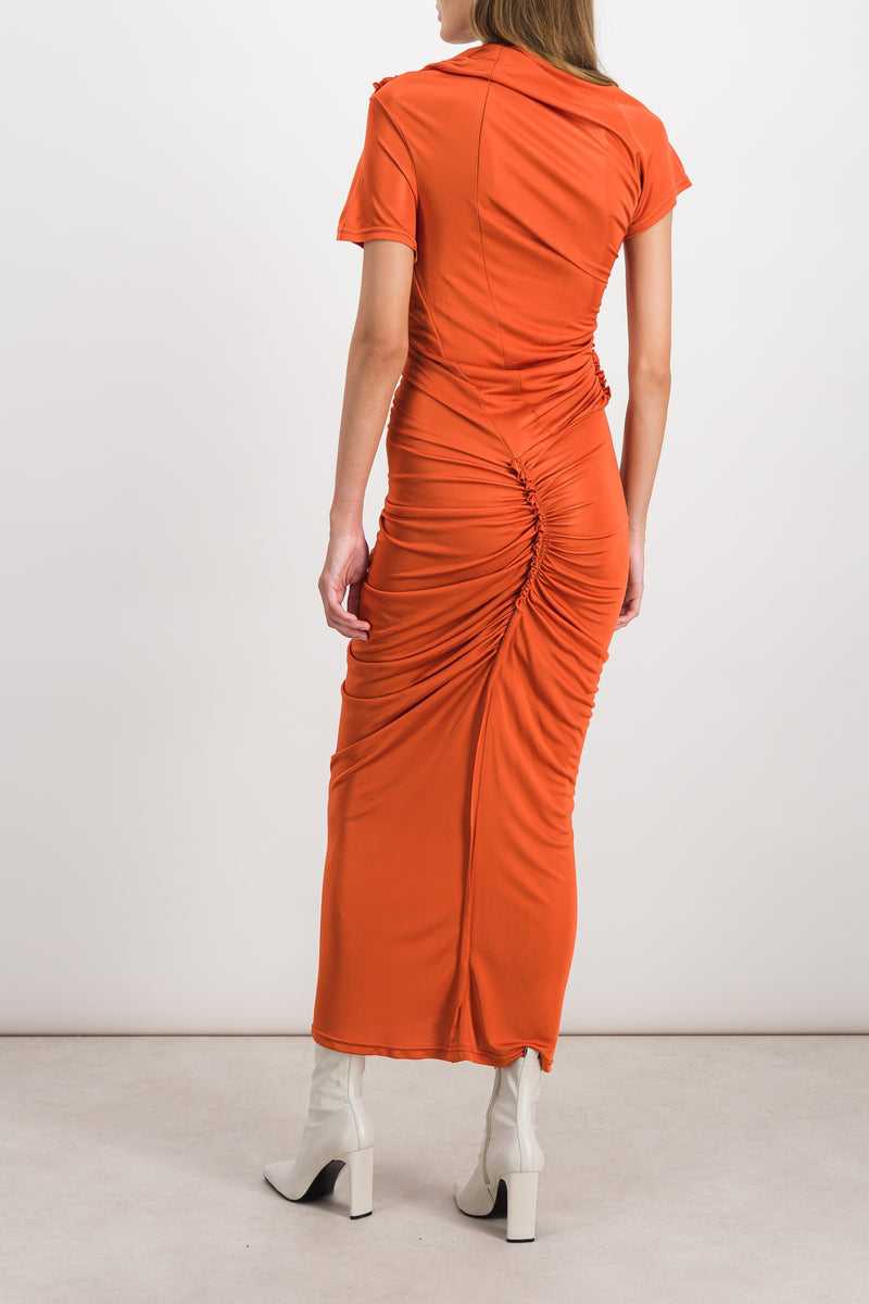 Atlein - Twisted and draped shiny maxi dress