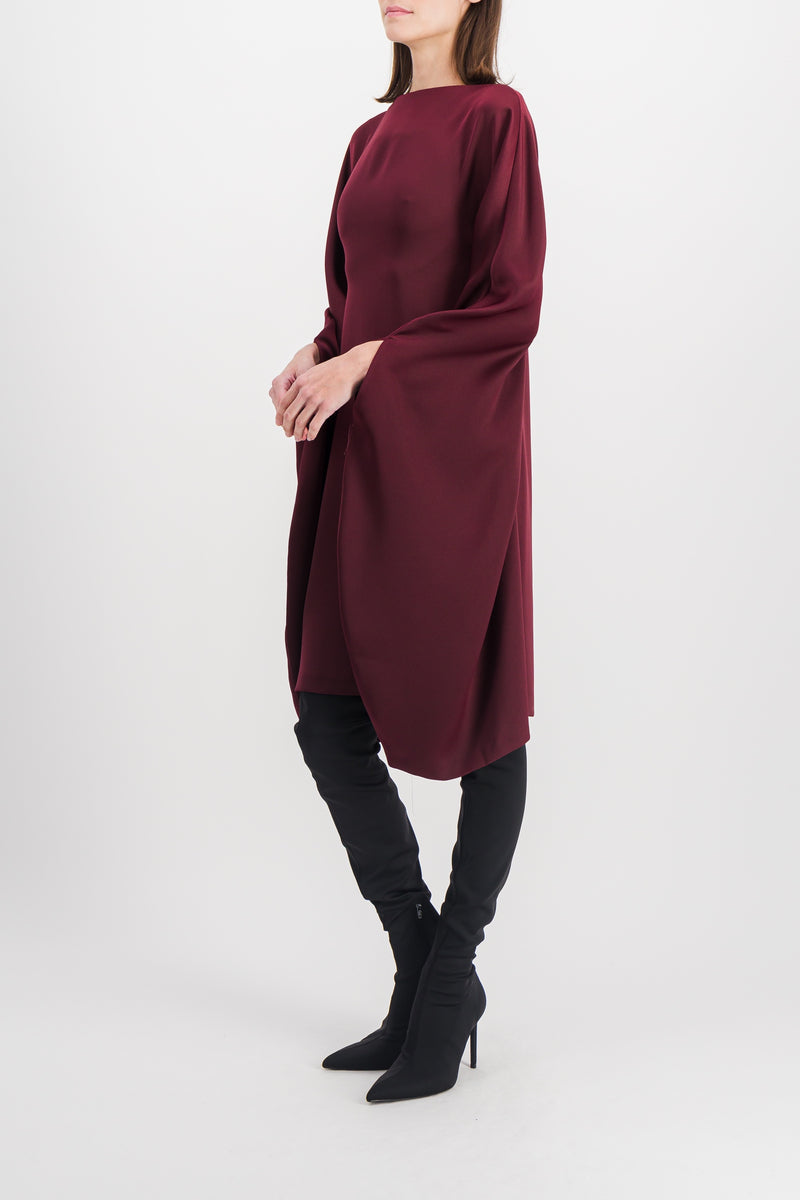 Atlein - Satin crêpe cape dress