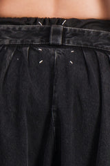Washed black baggy wide leg jeans