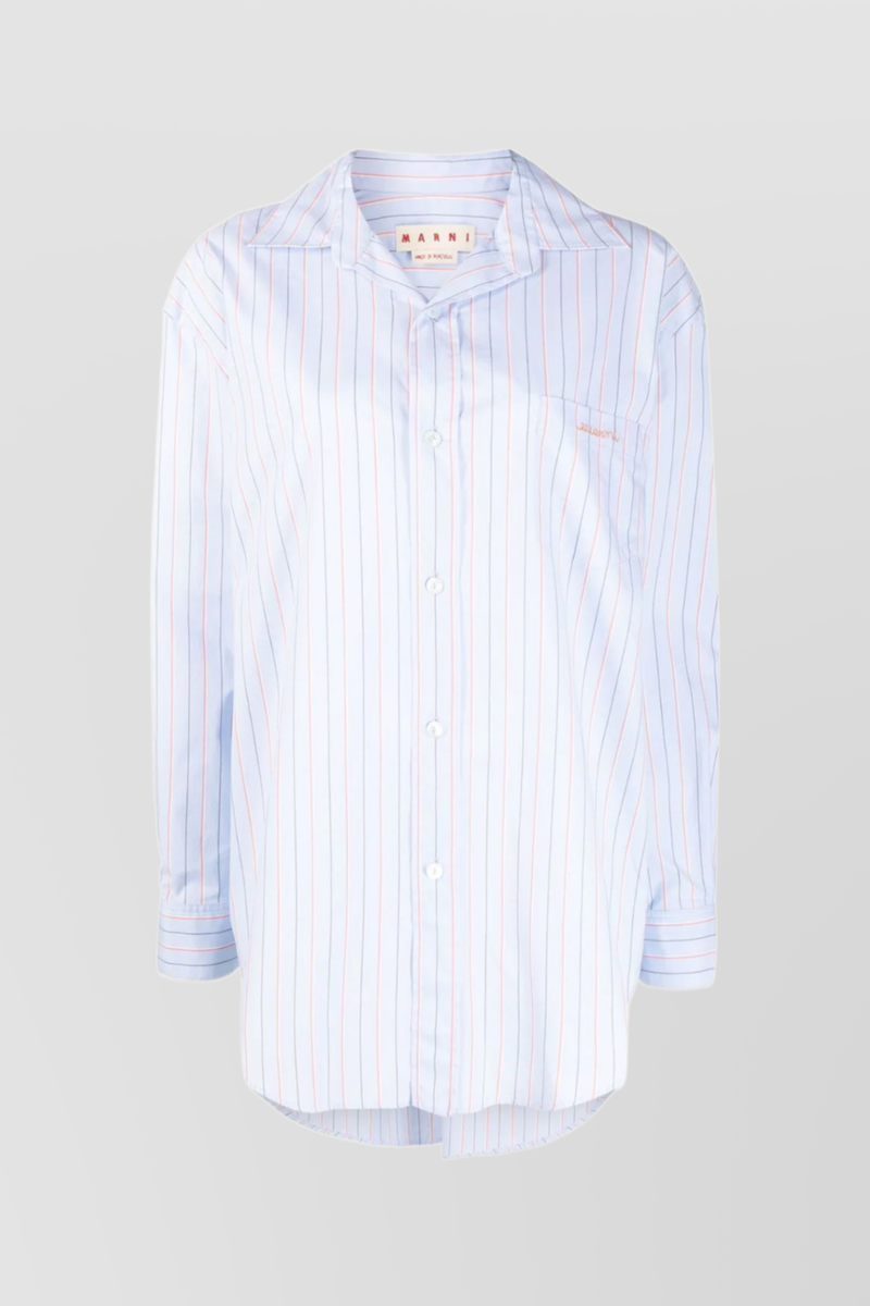 Marni - Loose light blue striped shirt