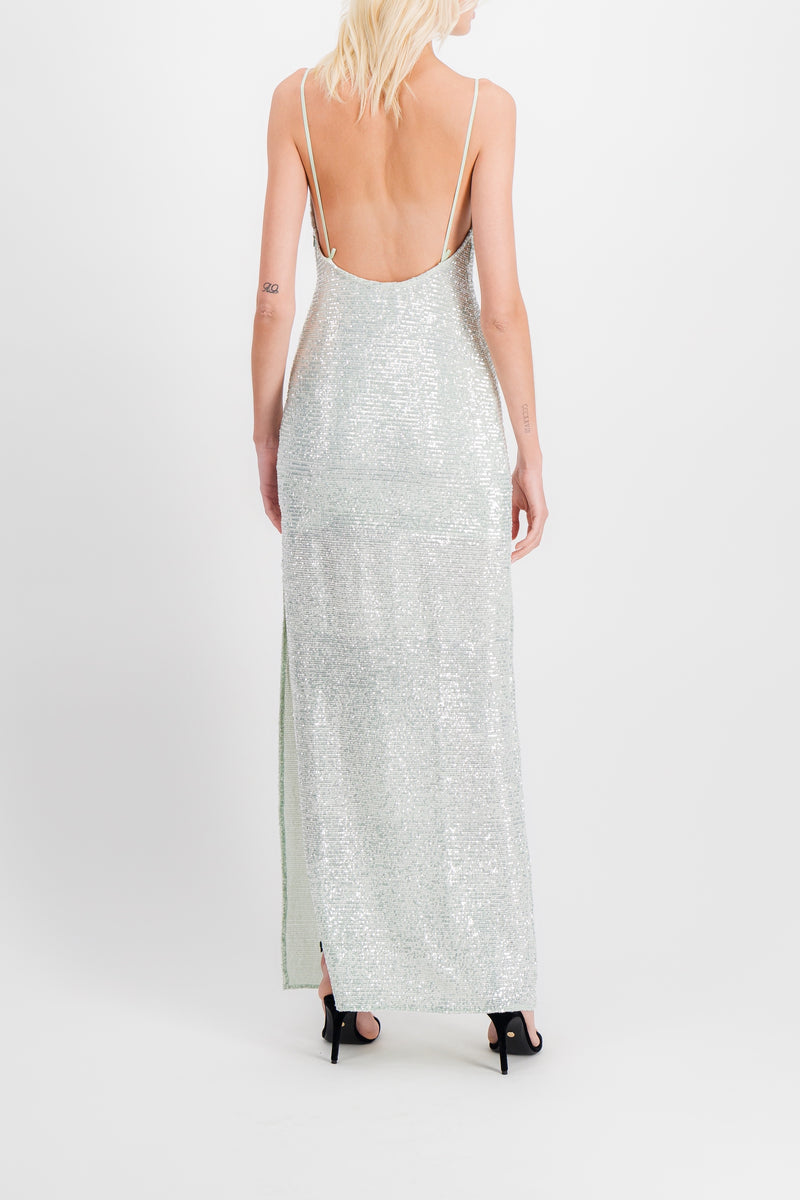 Nina Ricci - Sequin-embellished slip maxi dress