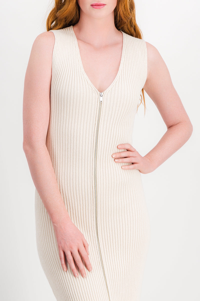Jil Sander - Knitted A-line maxi dress with zipped front