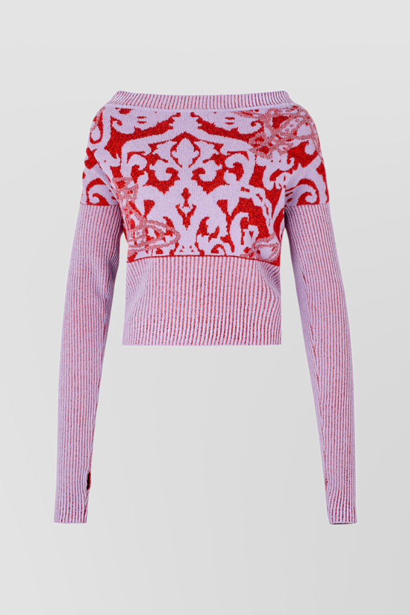 Vivienne Westwood - Sweater with very long sleeves and paisley print