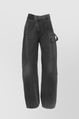 Black twisted workwear jeans