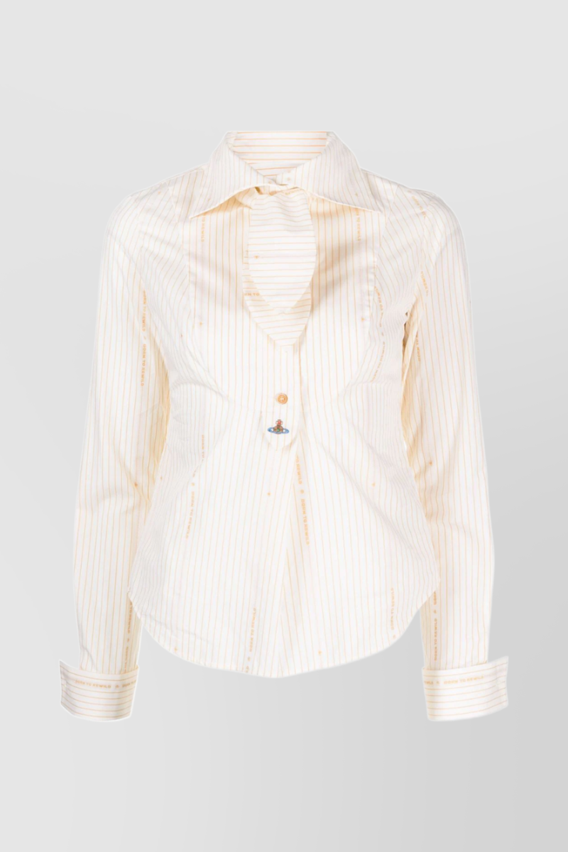 Vivienne Westwood - Bow tie shirt with fine stripes