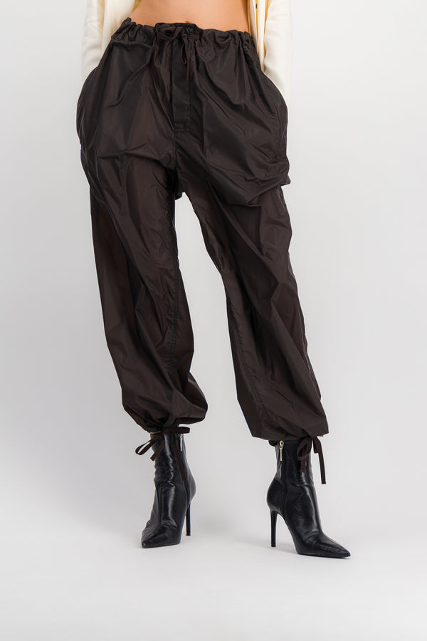 Transparent nylon loose wide leg pants