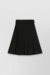 Pleated high waisted tweed mini skirt