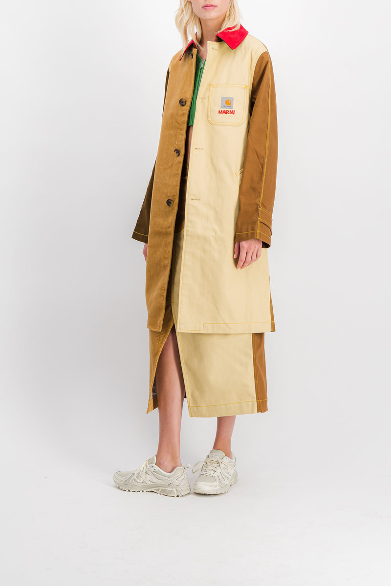 Marni - Color block long midi coat
