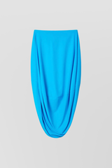 Bardot draped azur mini dress