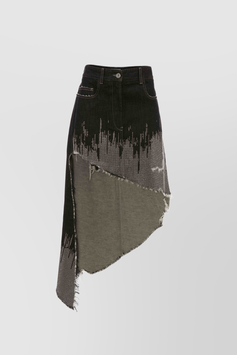 JW Anderson - Asymmetric studded denim skirt