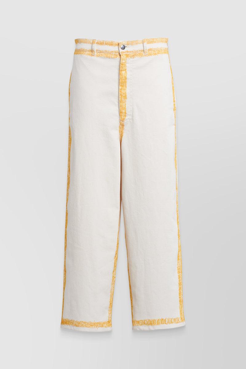 Marni - Cropped boyfriend jeans with handpainted edges