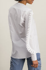 Iconic ruffle cotton popline shirt