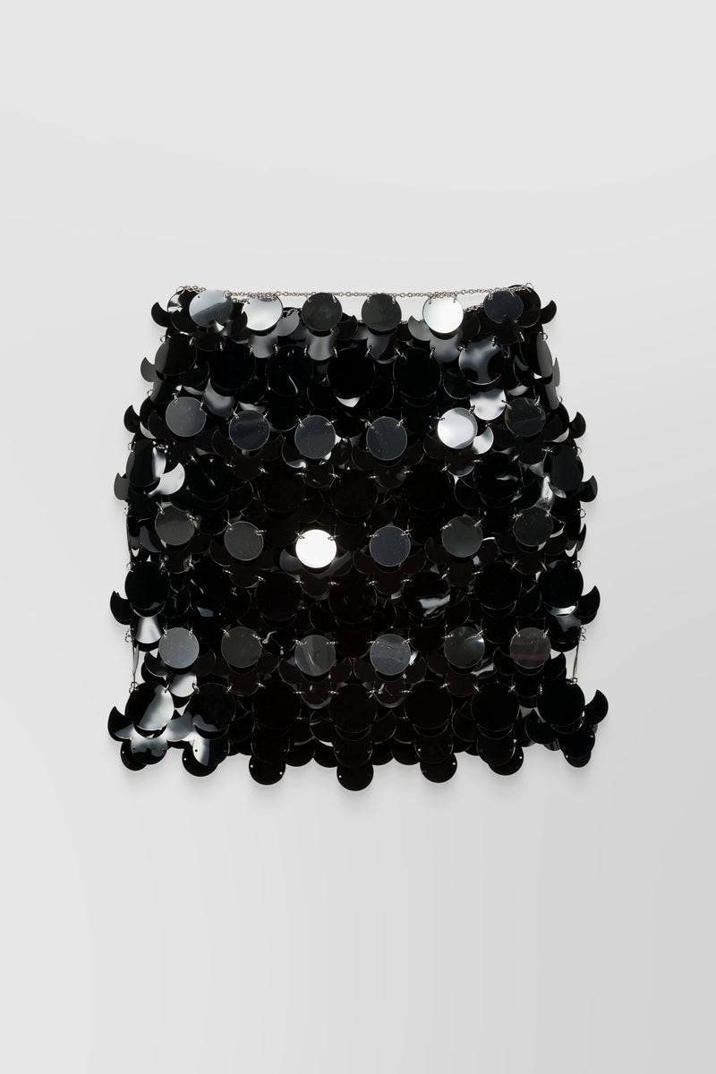 Paco Rabanne - Sparkle mini skirt with circular mirror-effect discs