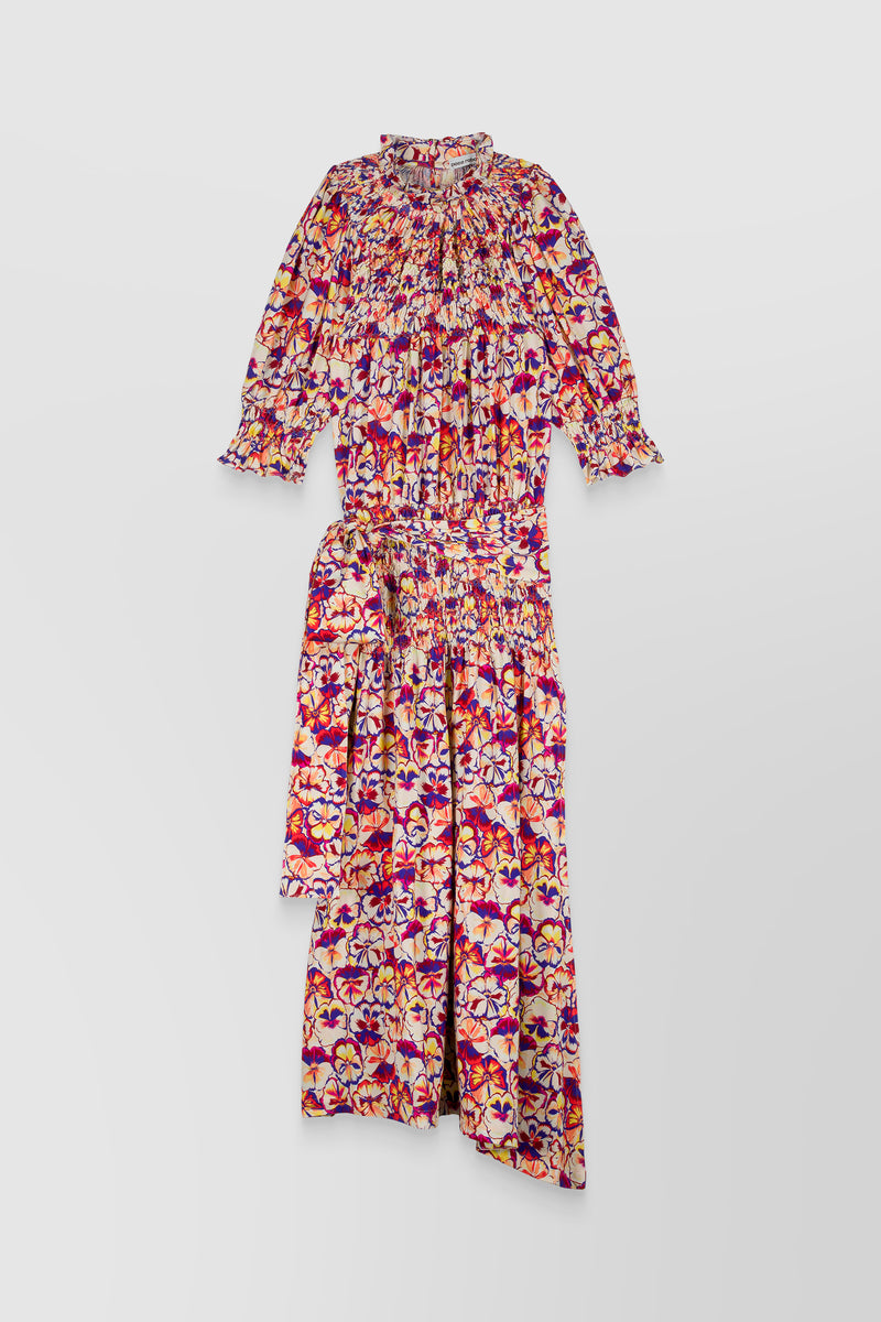 Paco Rabanne - Flower printed jersey shortsleeved midi dress