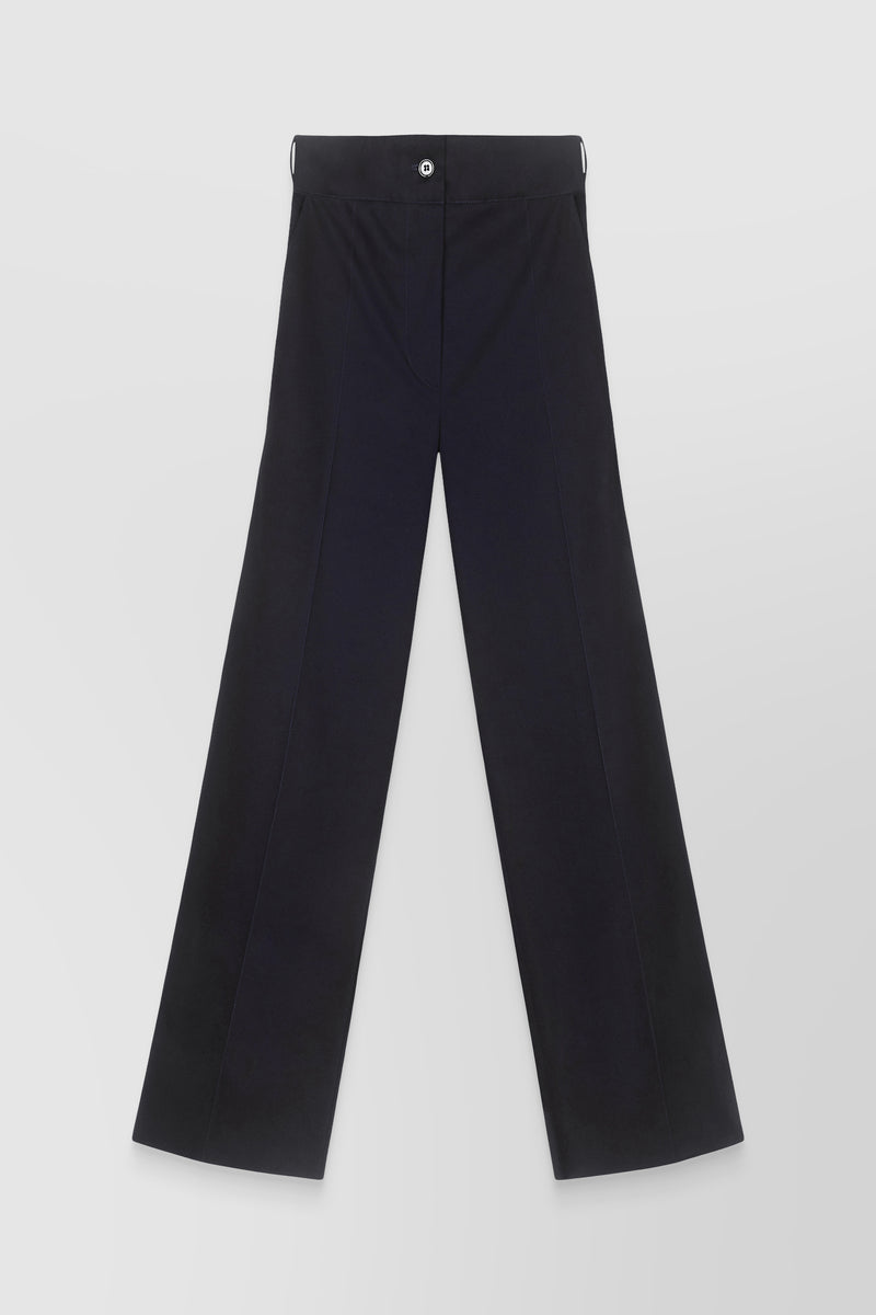 Patou - Straight leg tailored night blue organic coton pants