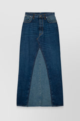 Combo denim maxi jeans skirt
