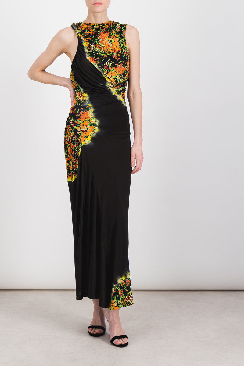 Atlein - Printed ruched jersey maxi dress