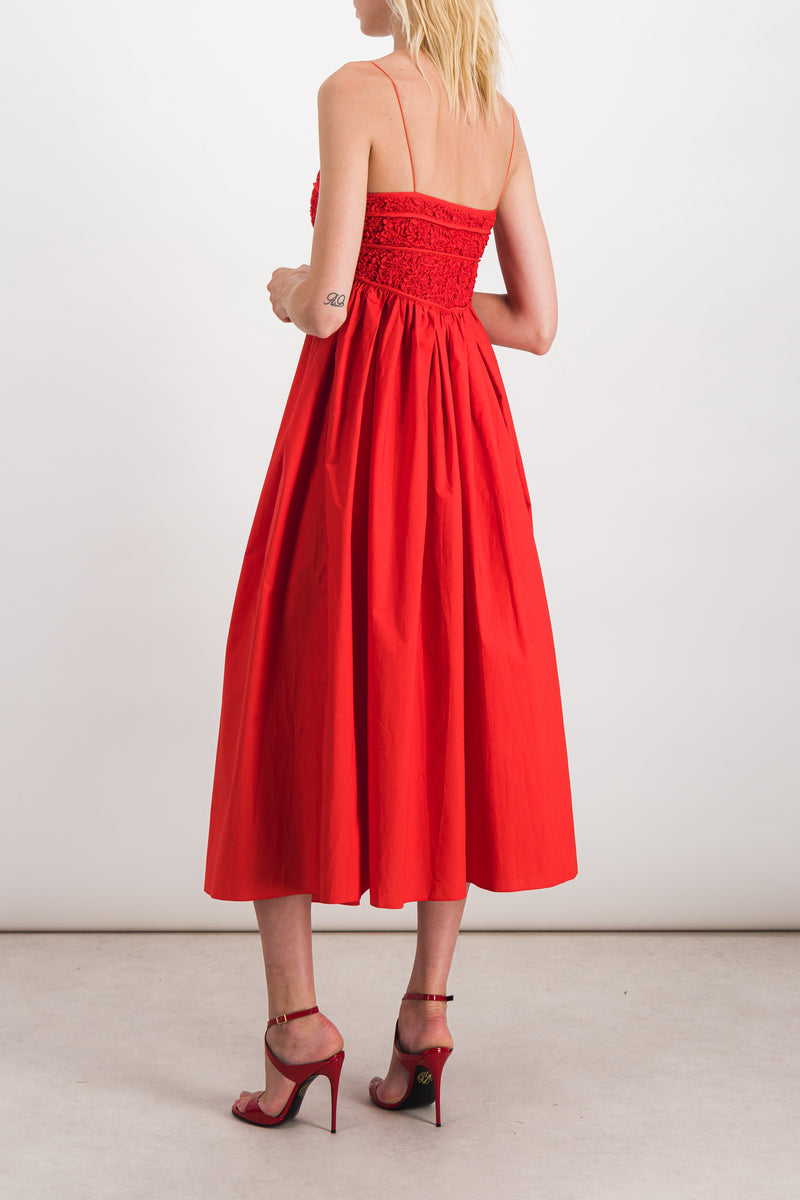 Cecilie Bahnsen - Cotton bustier maxi dress with smocked bodice