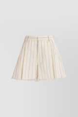 Striped virgin wool tailoring shorts