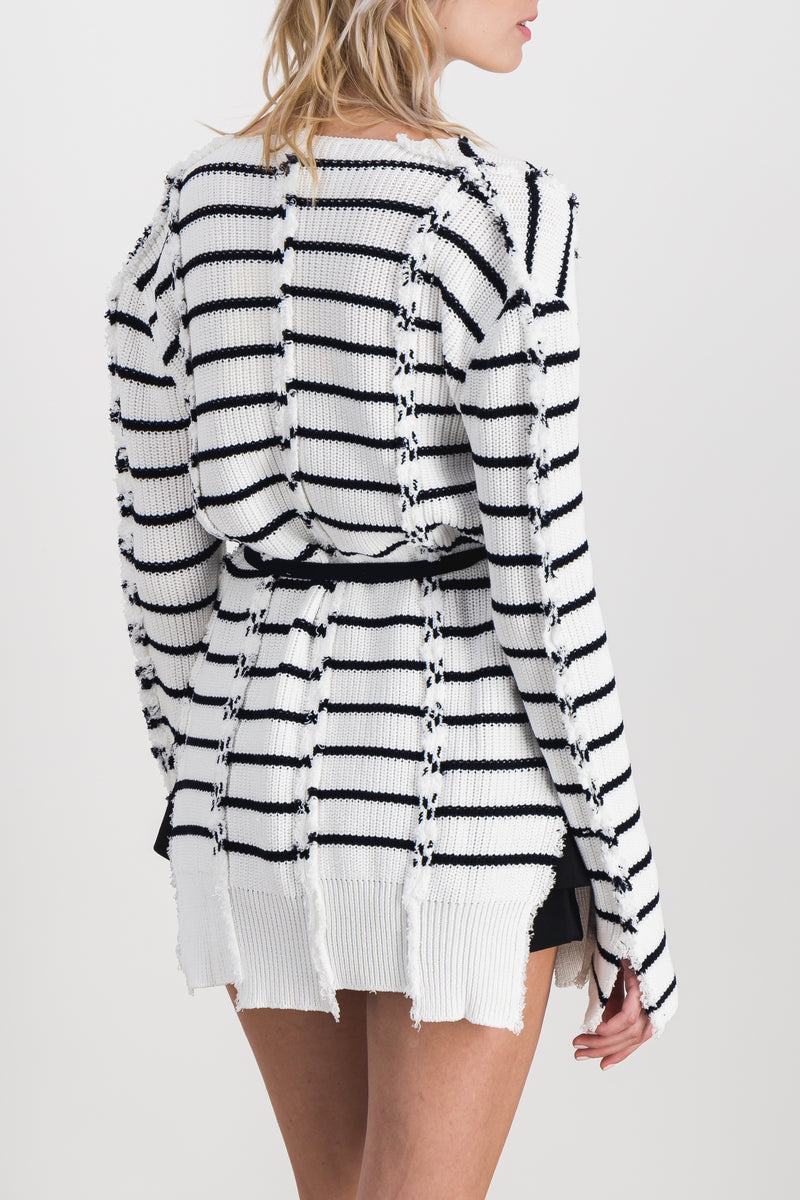 Marni - Striped twisted cotton long cardigan