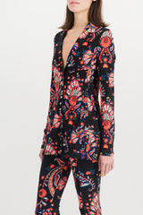 Paisley printed fitted tailoring blazer