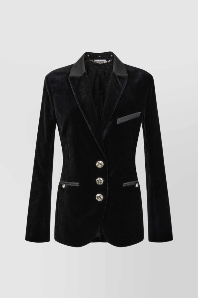 Paco Rabanne - Fitted velvet tailoring blazer