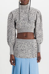 Jacquard concrete cropped sweater