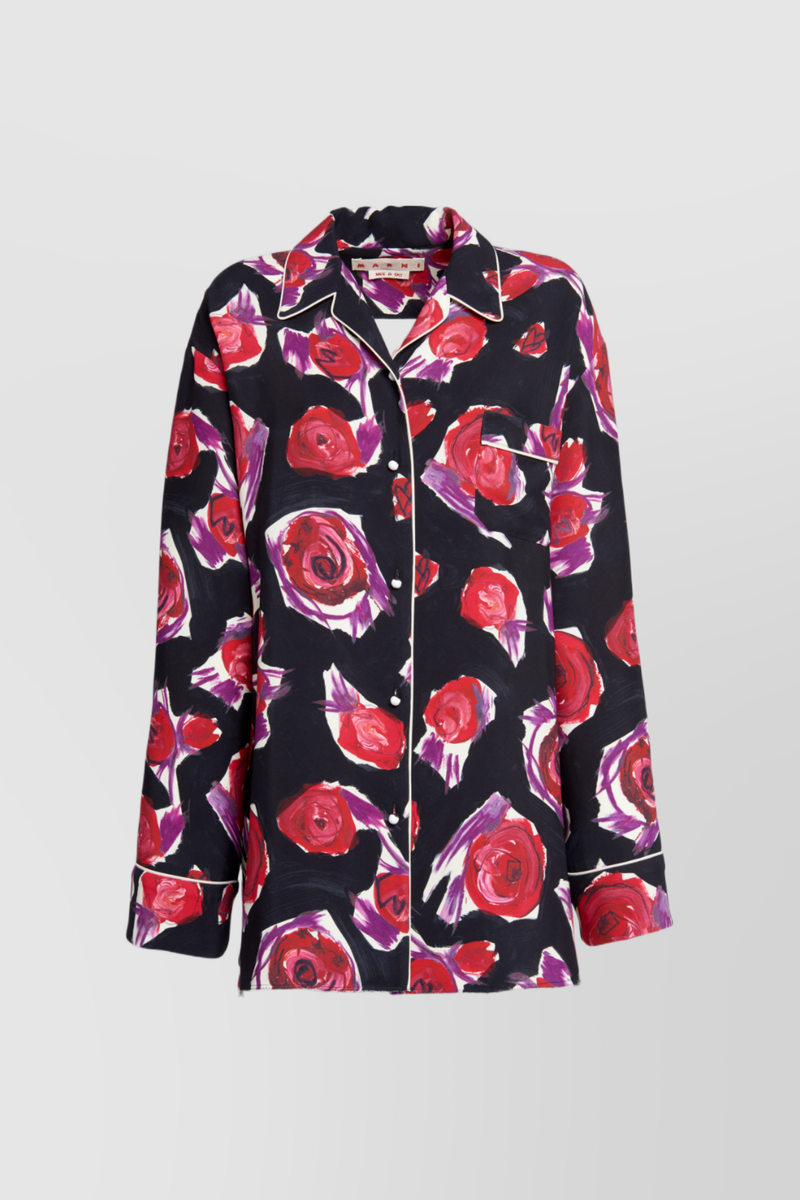 Marni - Oversized flower printed pyjama shirt