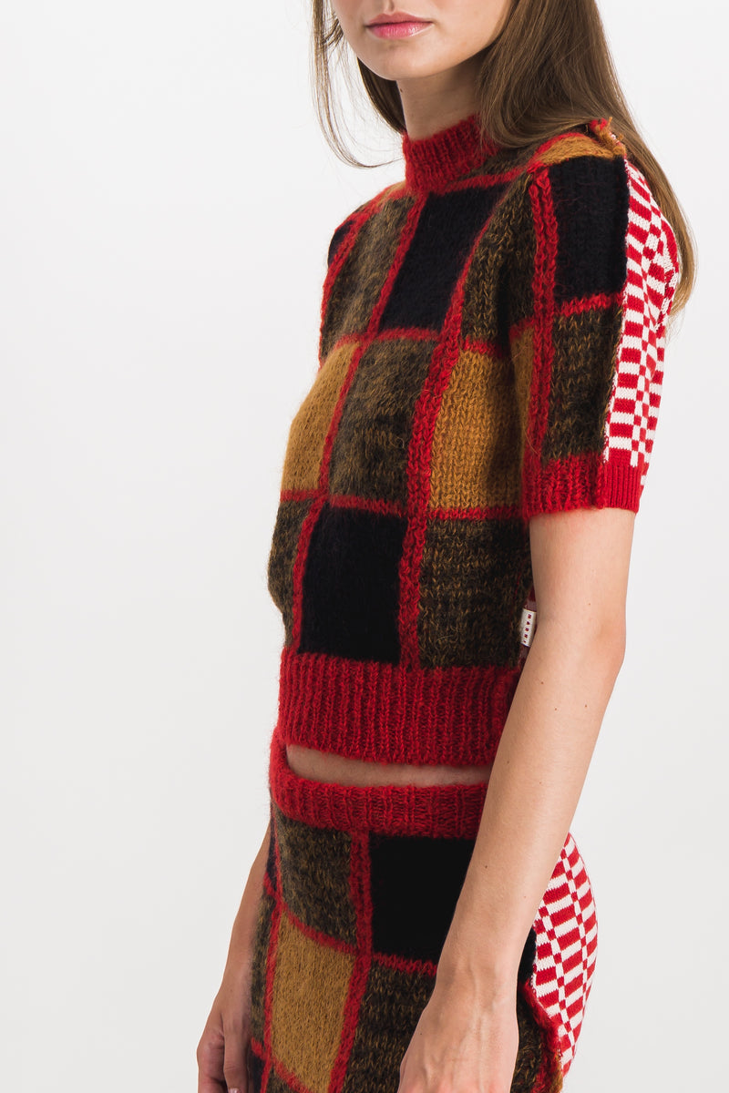 Marni - Cropped crewneck mohair-wool blend sweater
