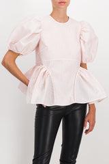 Puff sleeve top with side panels